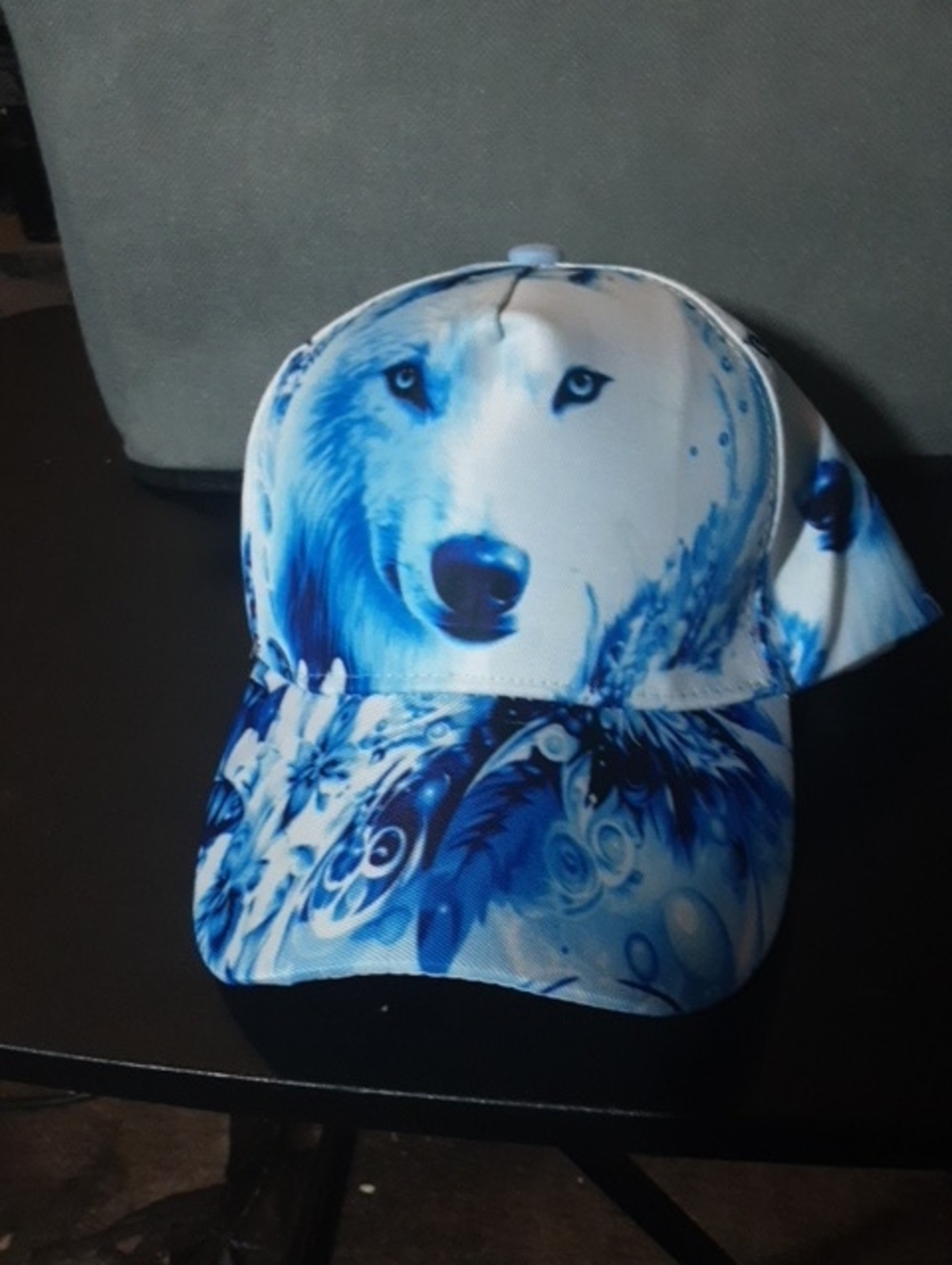 Blue Wolf Graphic Baseball Cap - Unbranded